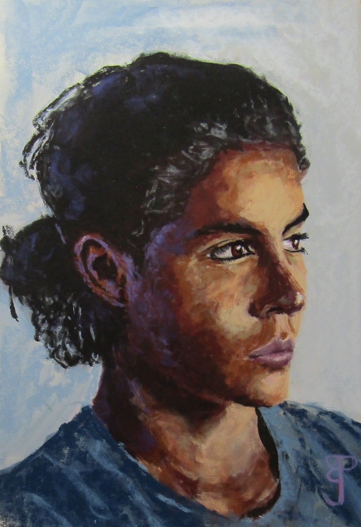 a pastel portrait of a young man